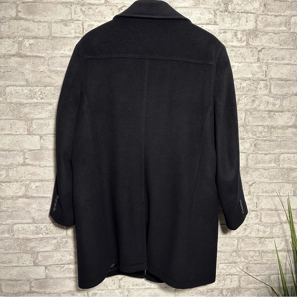 NORDSTROM Men’s Shop wool blend pea coat‎ men’s DL navy blue mid length - Picture 5 of 7